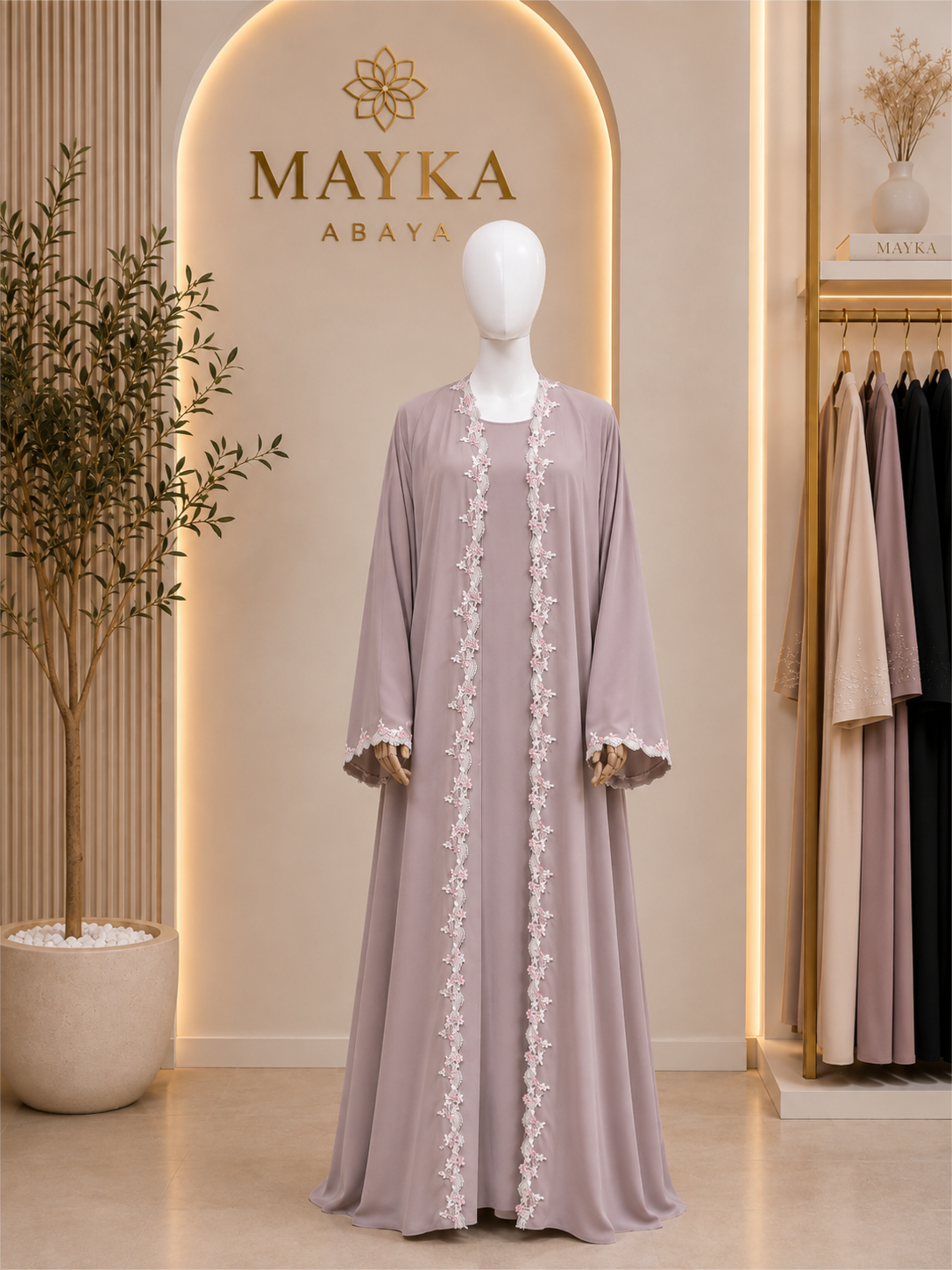 Lace detail Abaya