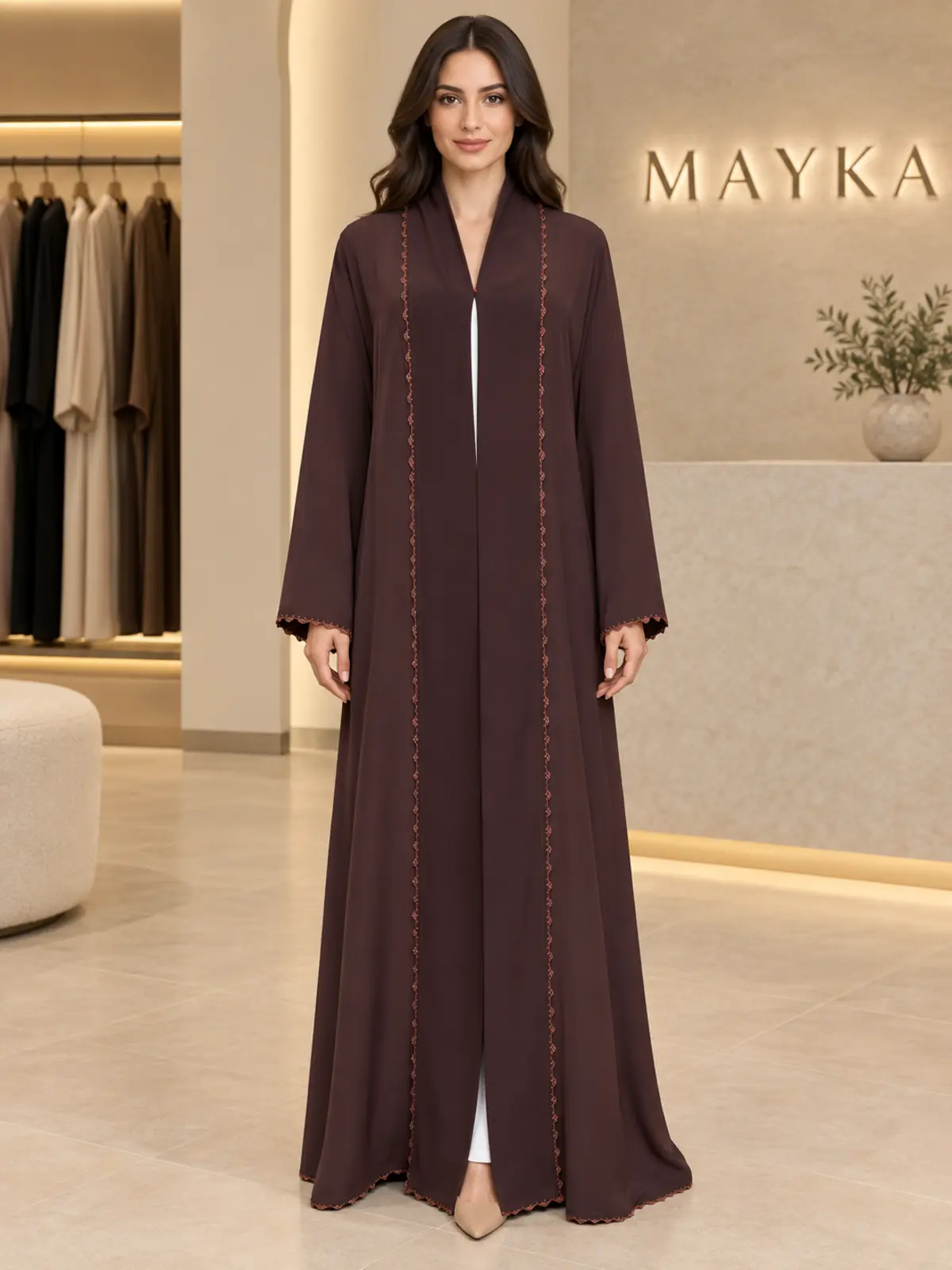 Qureshiya Brown Abaya