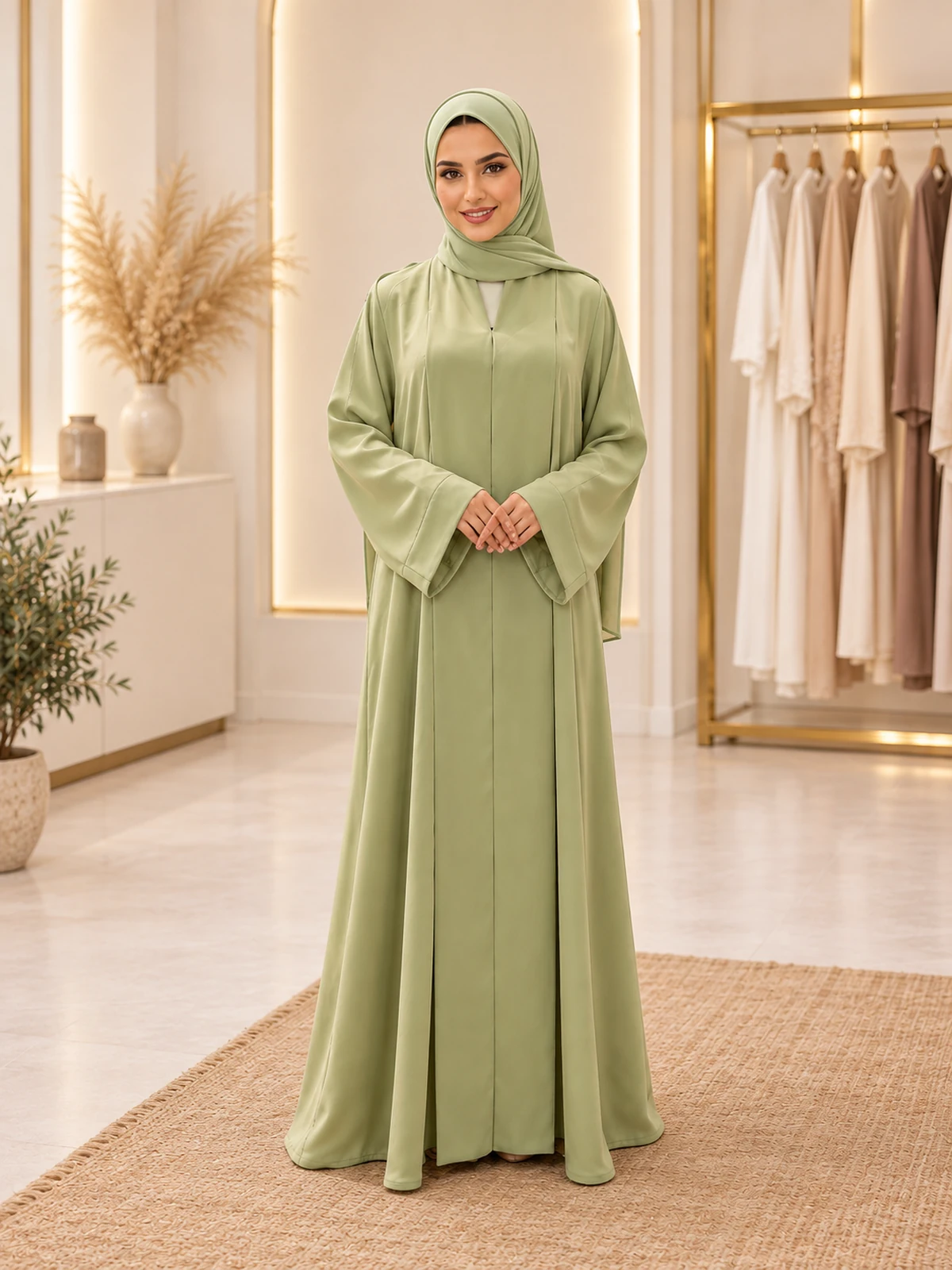 Pista Plain Daily Wear Abaya